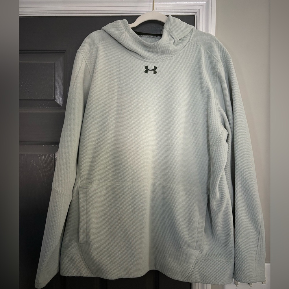 Light Grey Under Armour Hooded Sweatshirt XXL Loose